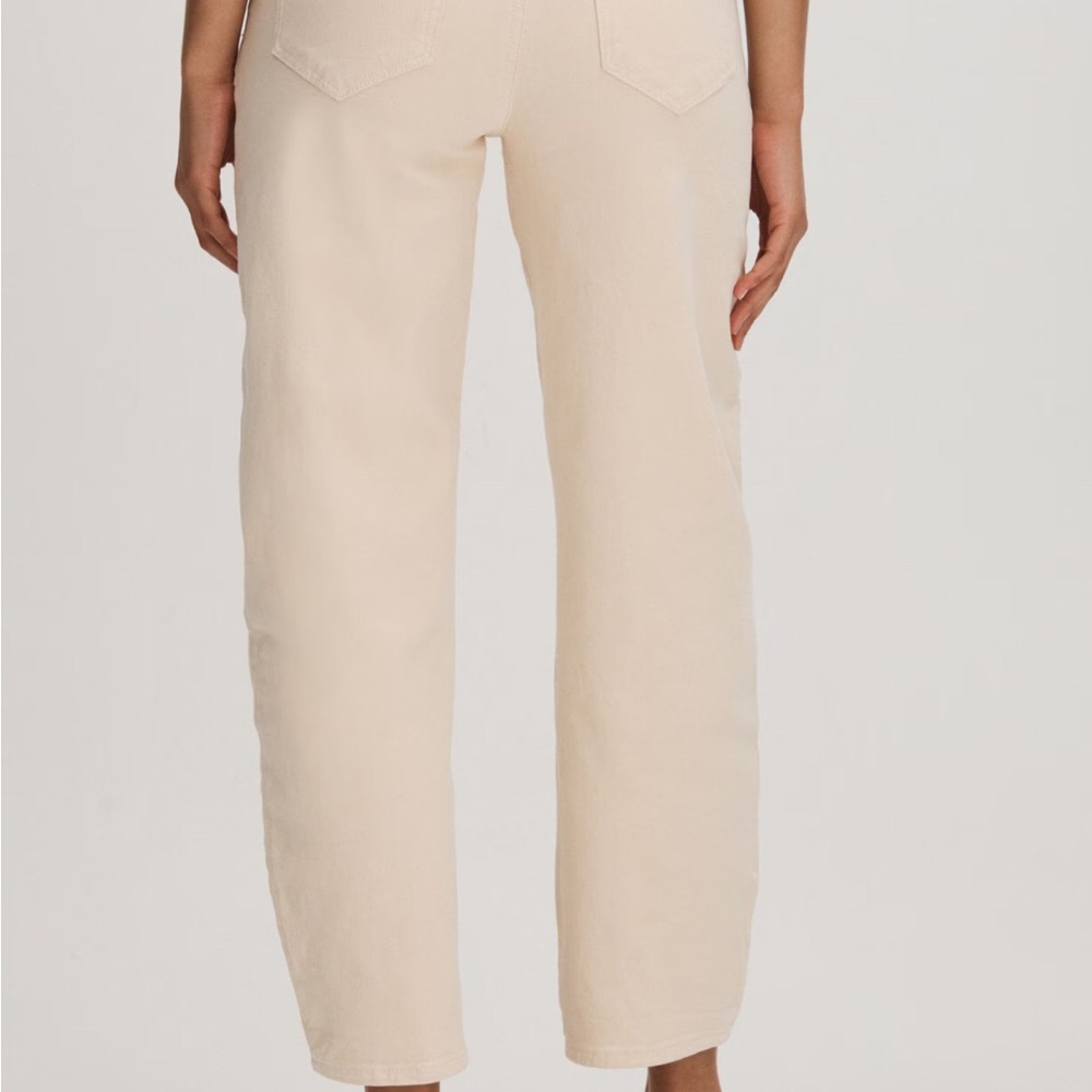 PAIGE Beige Straight-Leg Pants